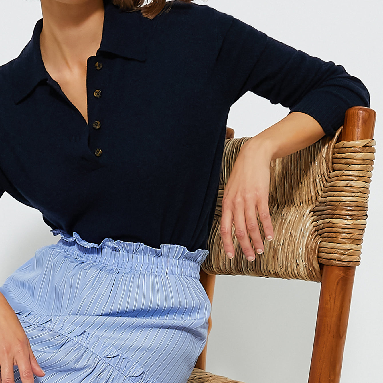 Navy Cashmere Cassidy Polo Sweater | Tuckernuck