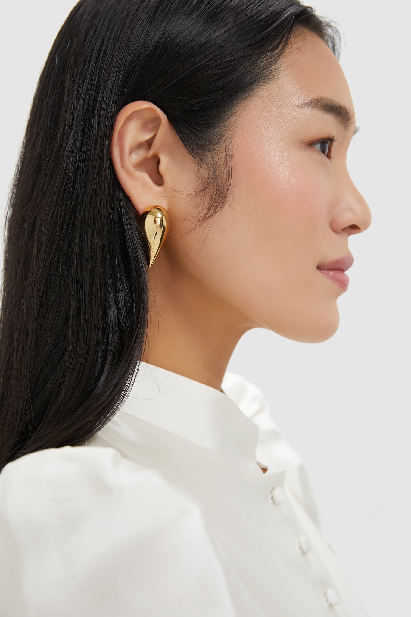 High Polish Gold Art Heart Earrings