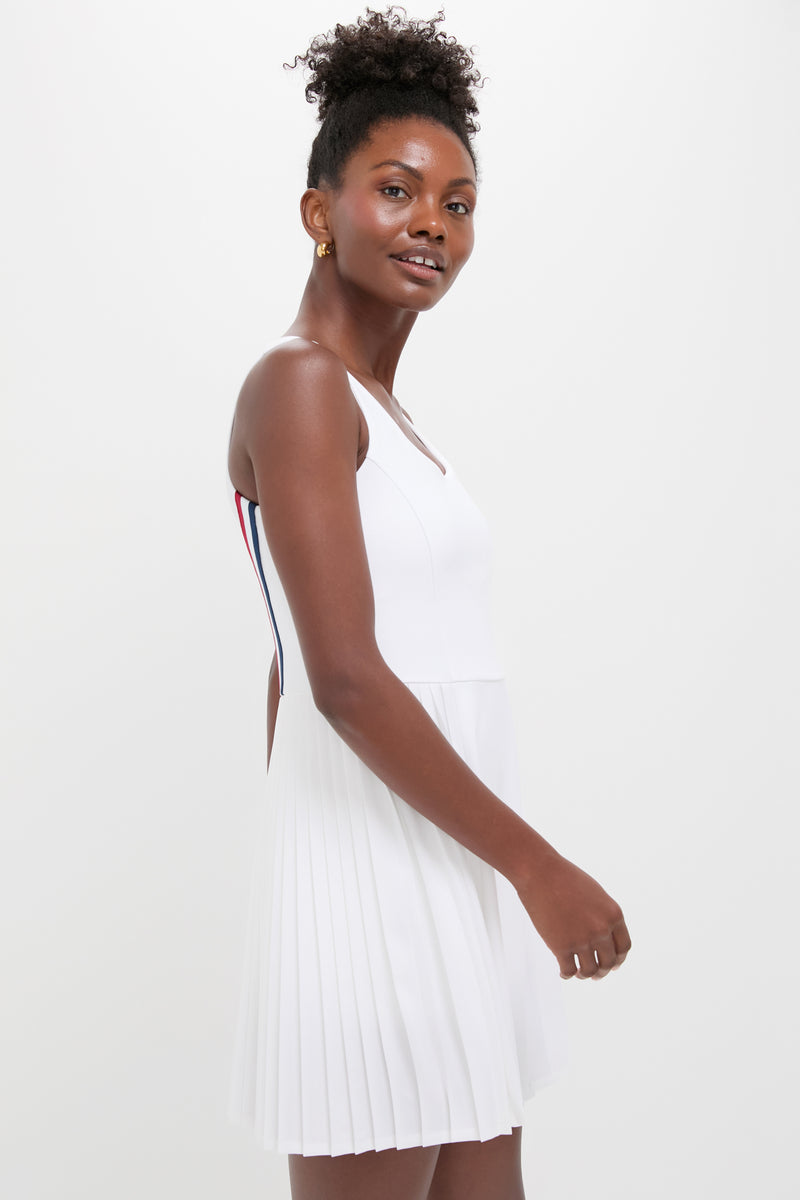 White Racerback Performance Jersey Brent Tennis Dress