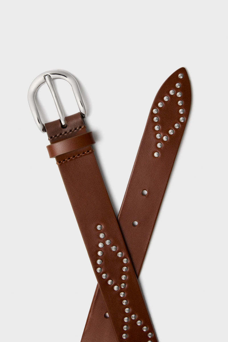 Cognac and Silver Liliana Belt