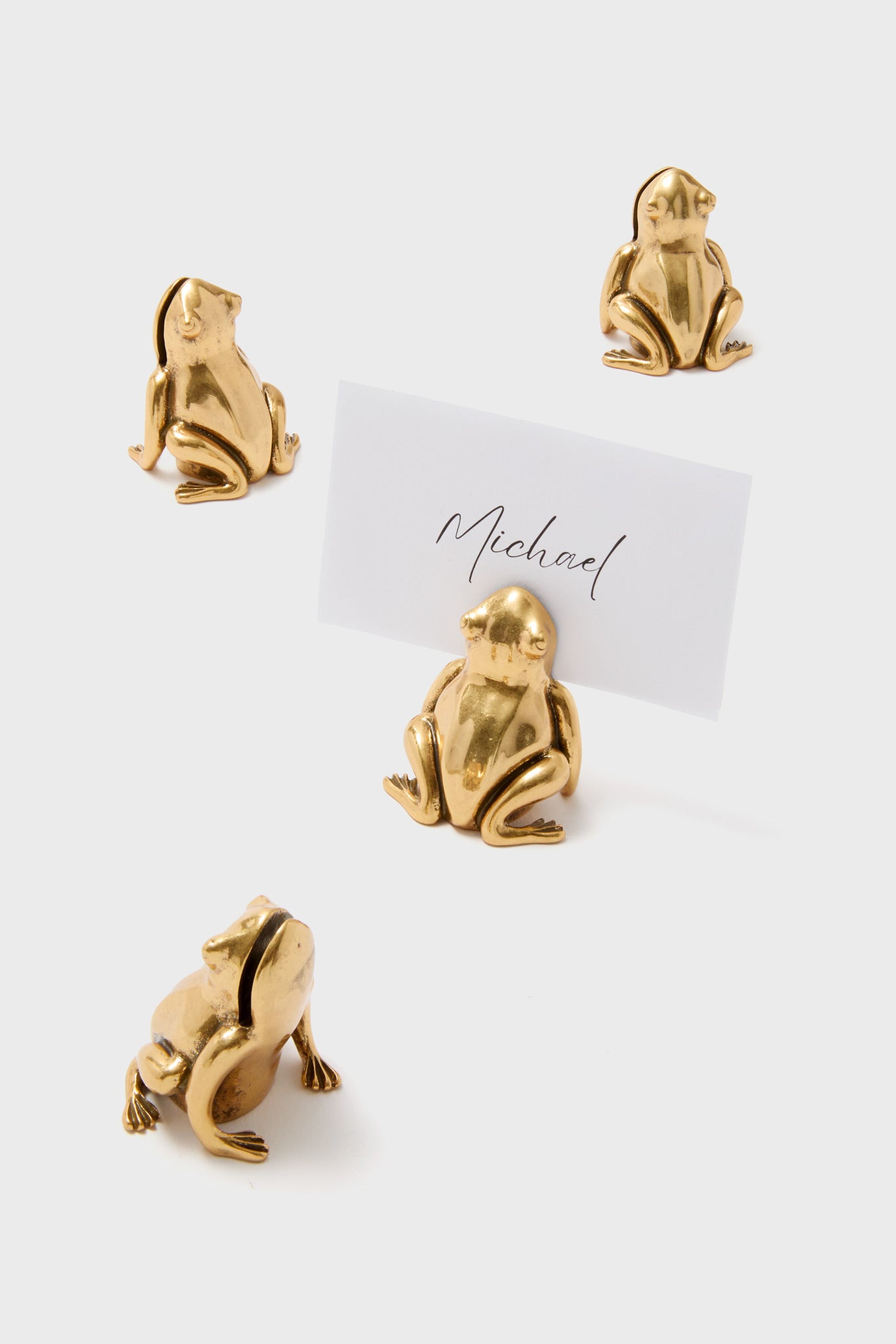 Gold Frog Place Card Holders Set of 4