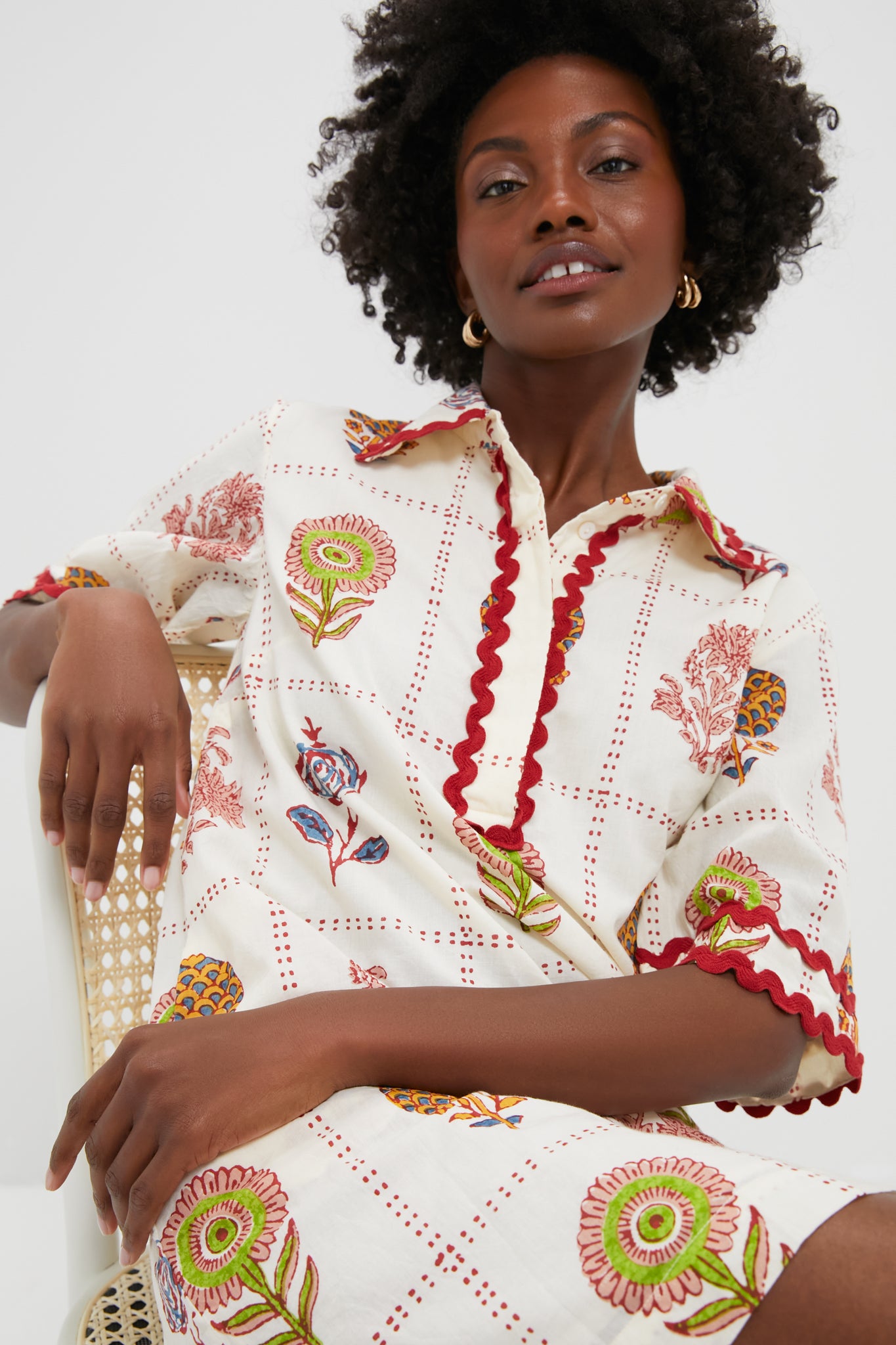 Taormina Cream Collared Mini Shirt Dress