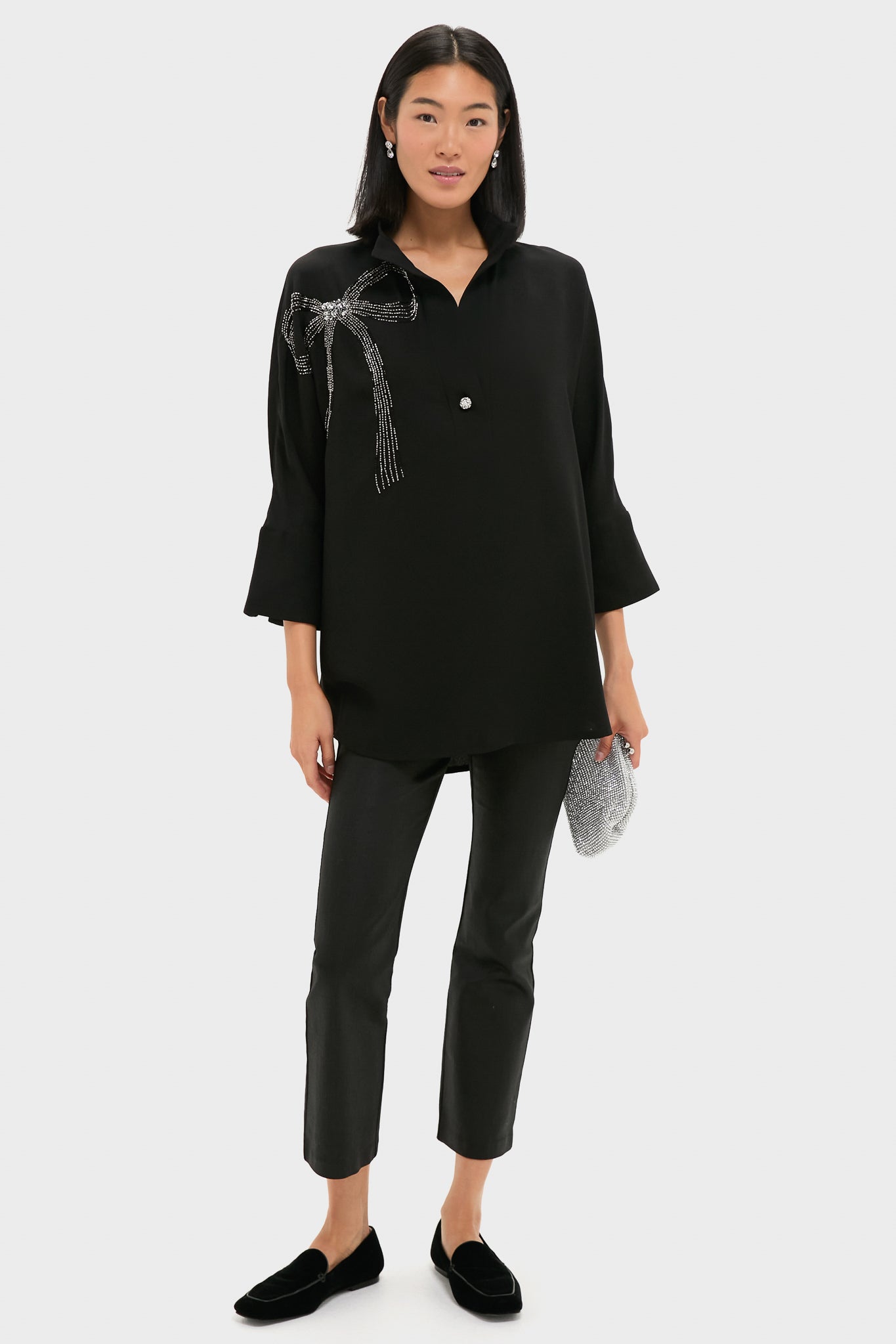 Black Embellished Willow Blouse