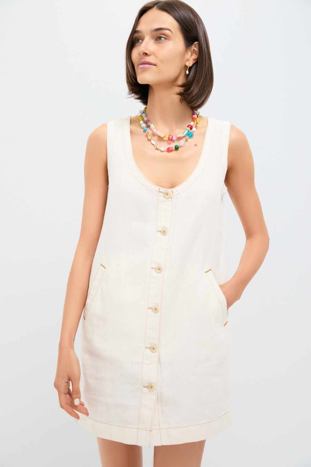 Whitecliff Wash Linen Denim Malibu Mini Dress | Faherty Whitecliff Wash Linen Denim Malibu Mini Dress | Faherty