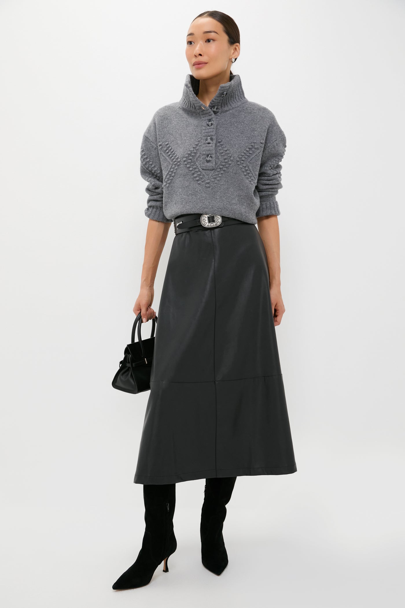 Gray Henry Button-Up Sweater