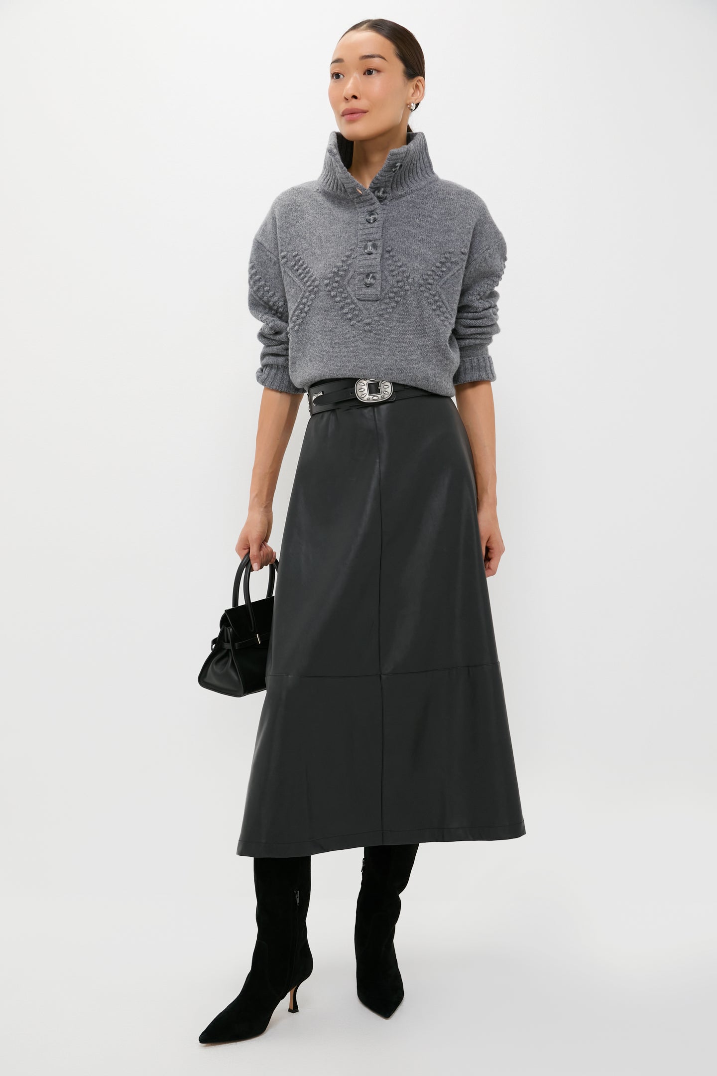 Gray Henry Button-Up Sweater