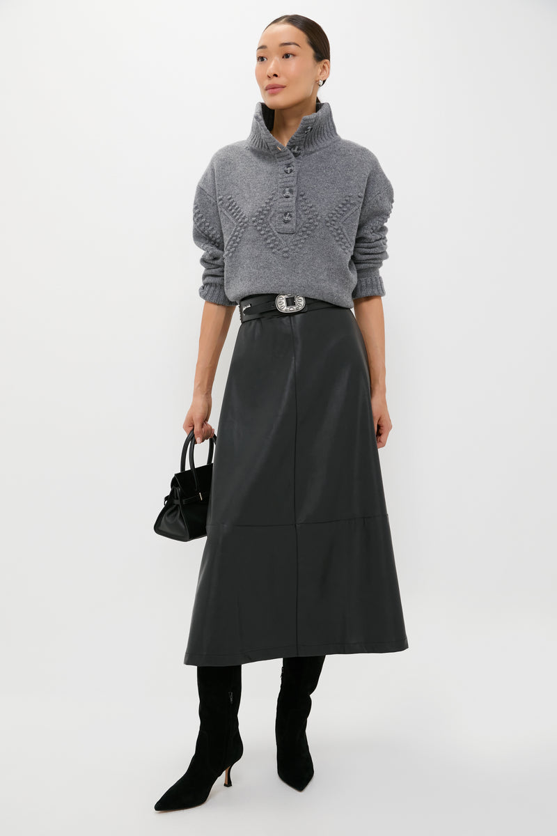 Gray Henry Button-Up Sweater