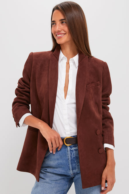 Deep Mocha Vegan Suede Diana Blazer