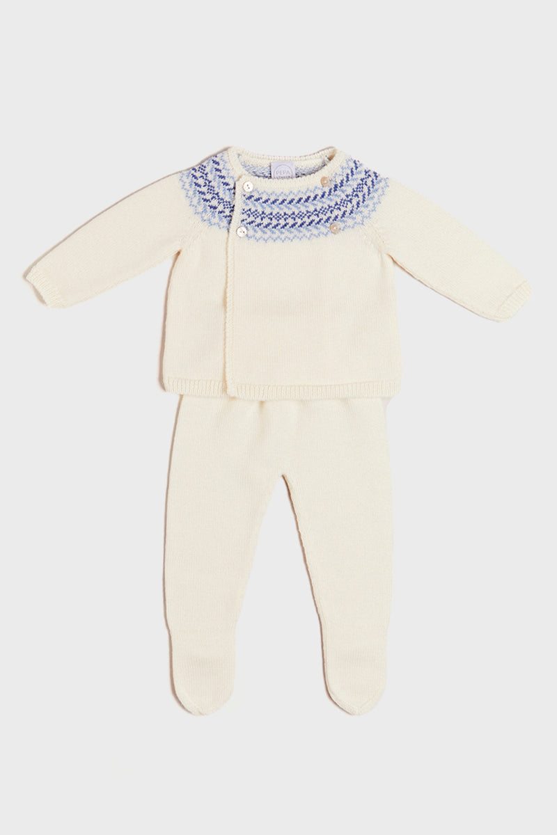 Fair Isle Knitted Set in Cream