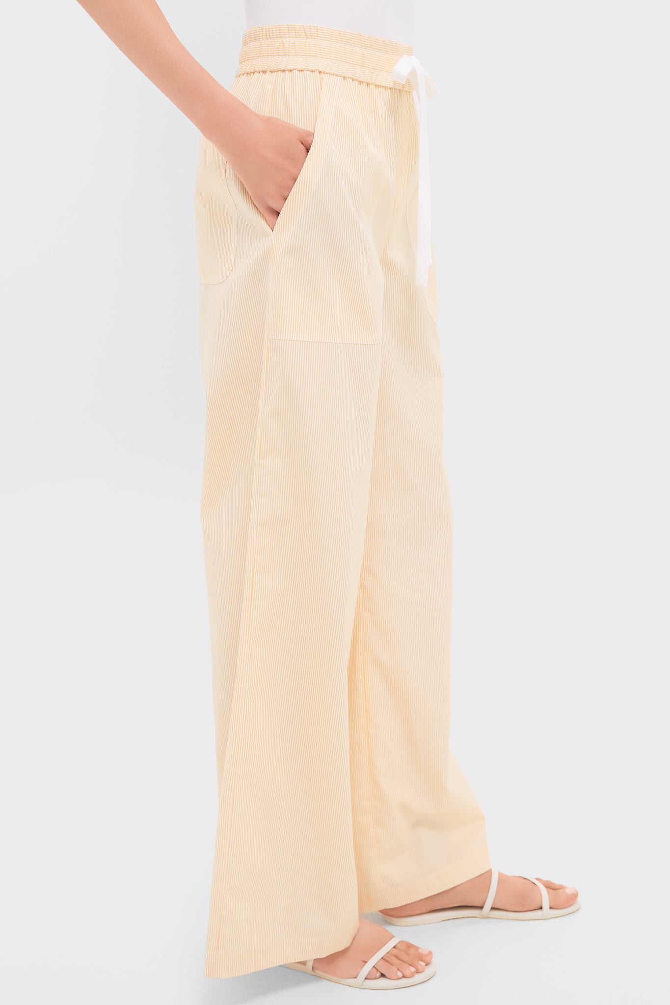 Ivory and Yellow Main St Pant