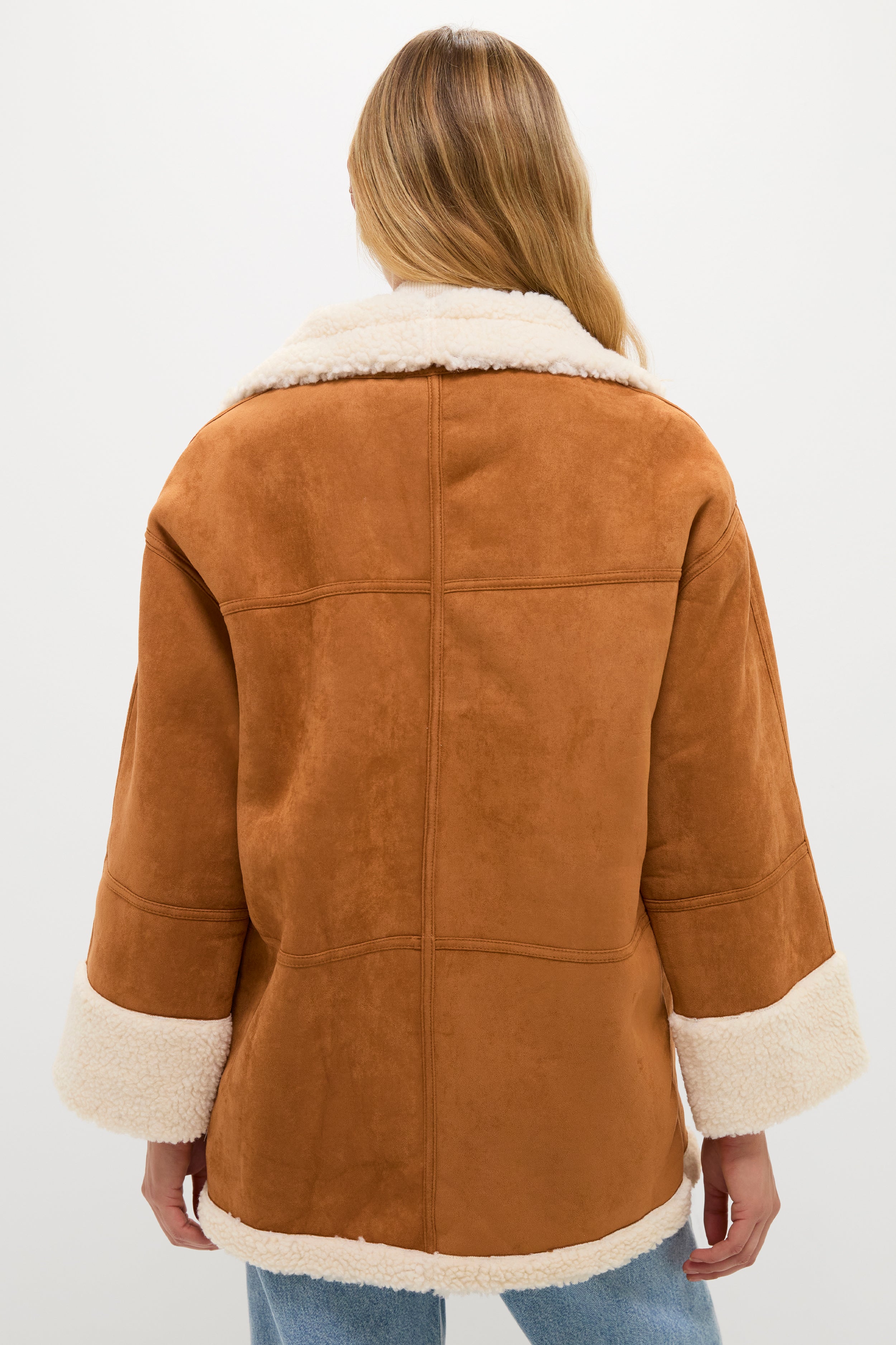 Camel Fur Trim Suede Coat | Moon River
