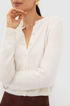 Ivory Cashmere Riley Cardigan