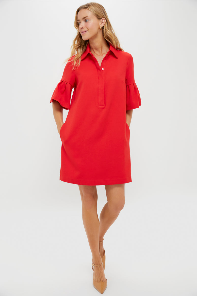 Red Crepe Massey Dress