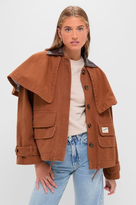 Camel Carolyn Workwear Cape Jacket