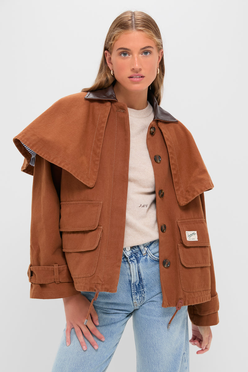 Camel Carolyn Workwear Cape Jacket