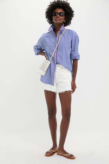 Royal Blue and White Stripe Wexler Button Down