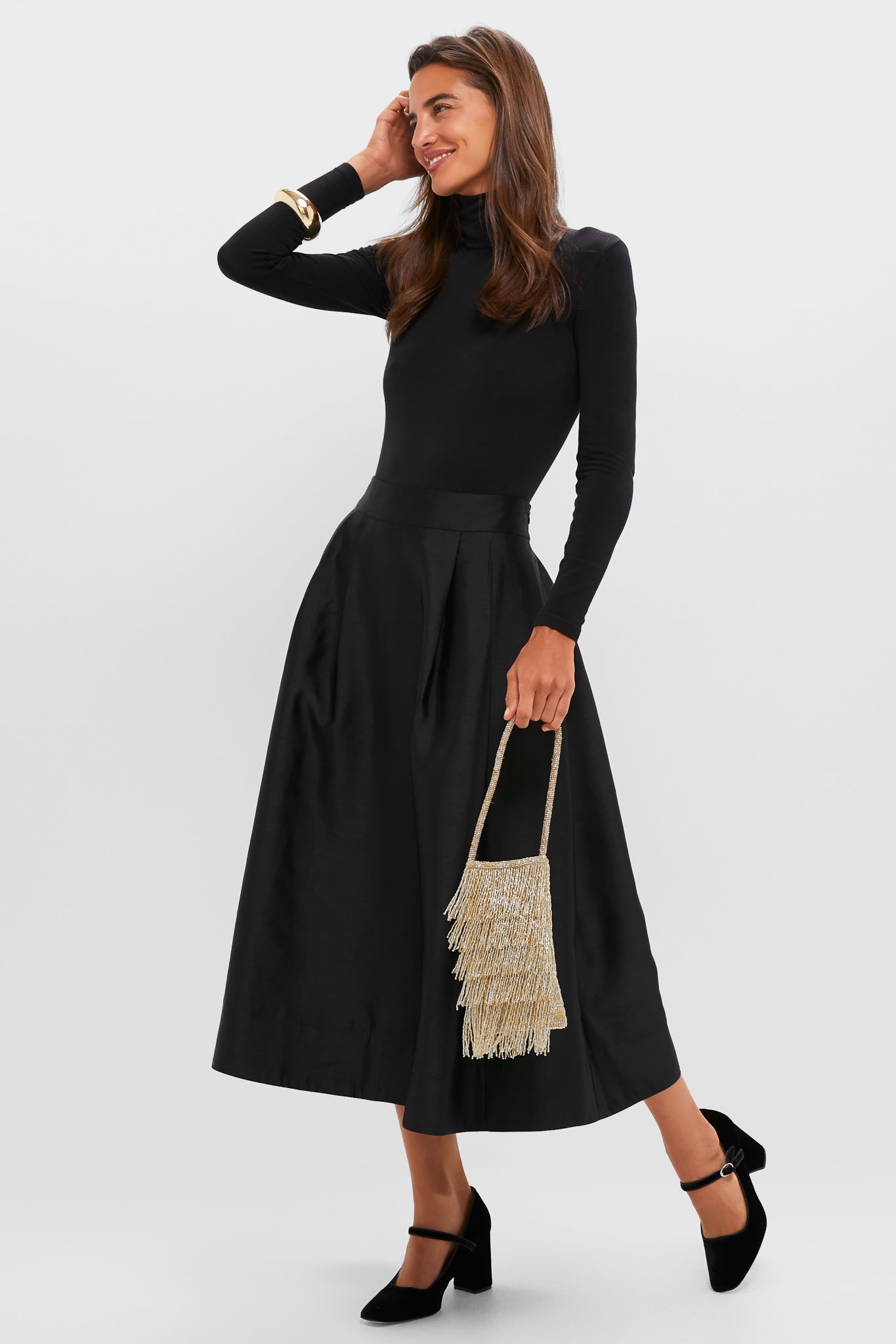 Black Dupioni Kendall Skirt | Tuckernuck