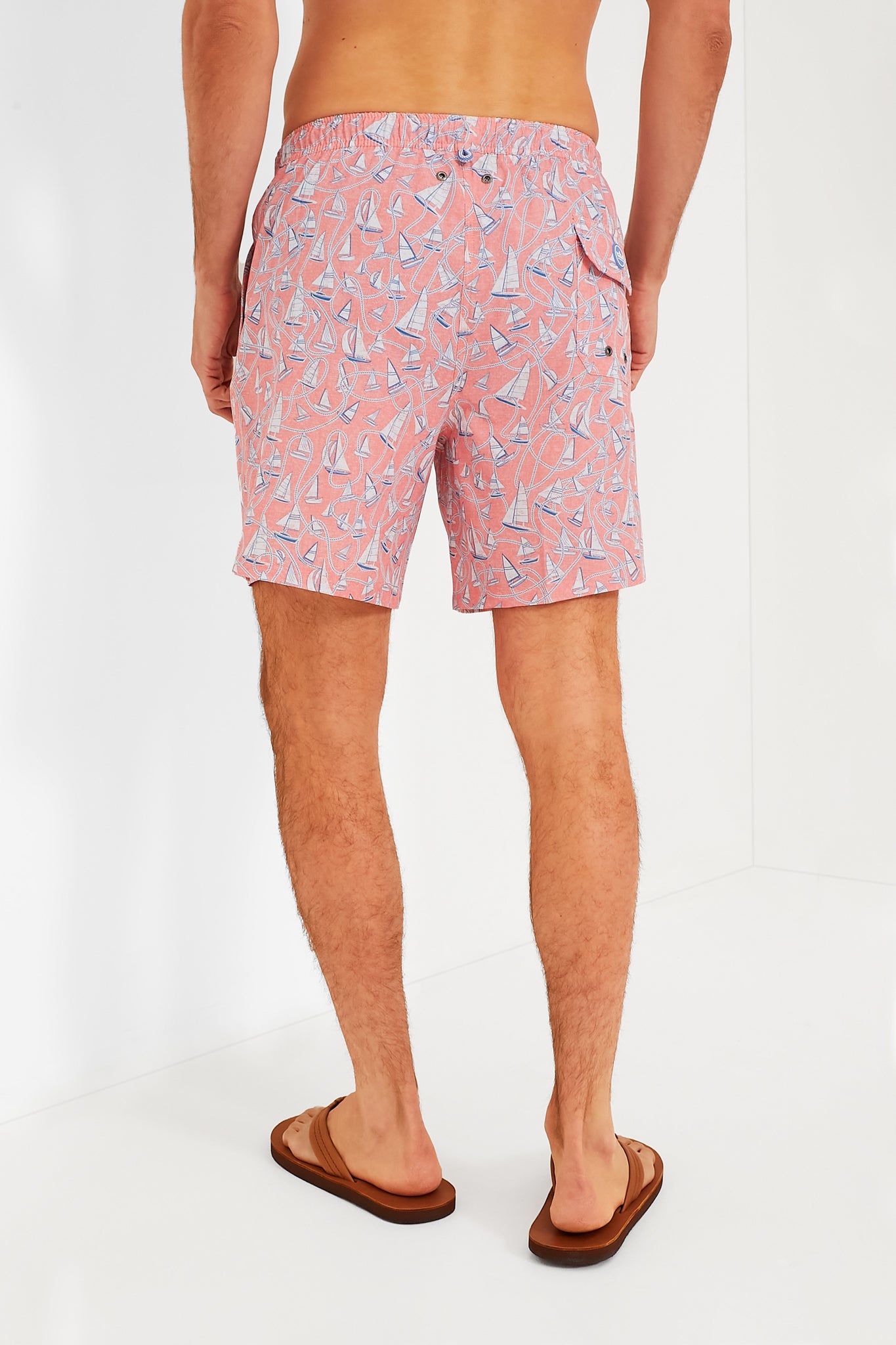 Peach Bloom Ropes and Boats Swim Trunks