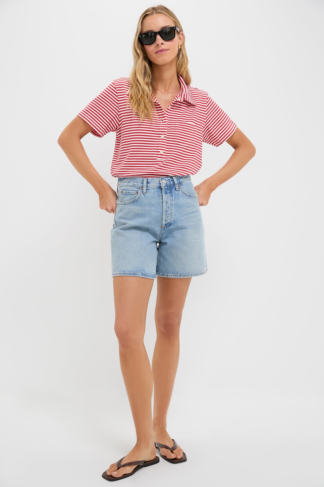 Sun Cherry Stripe The Lacrosse Polo