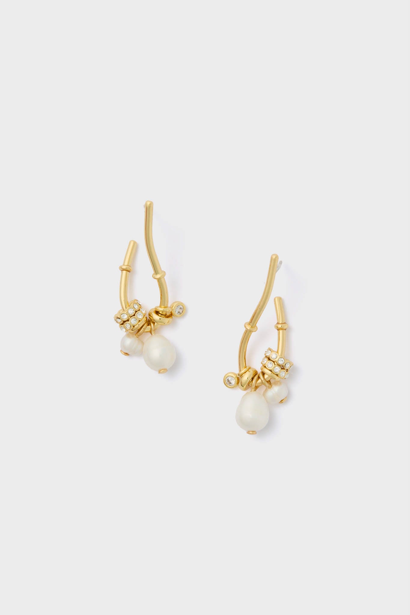Pearl and Gold Charm Giselle Earrings