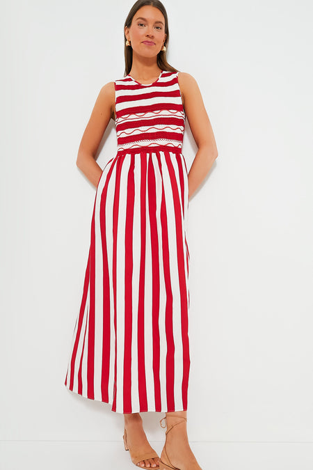 Strawberry Stripes Gioia Dress