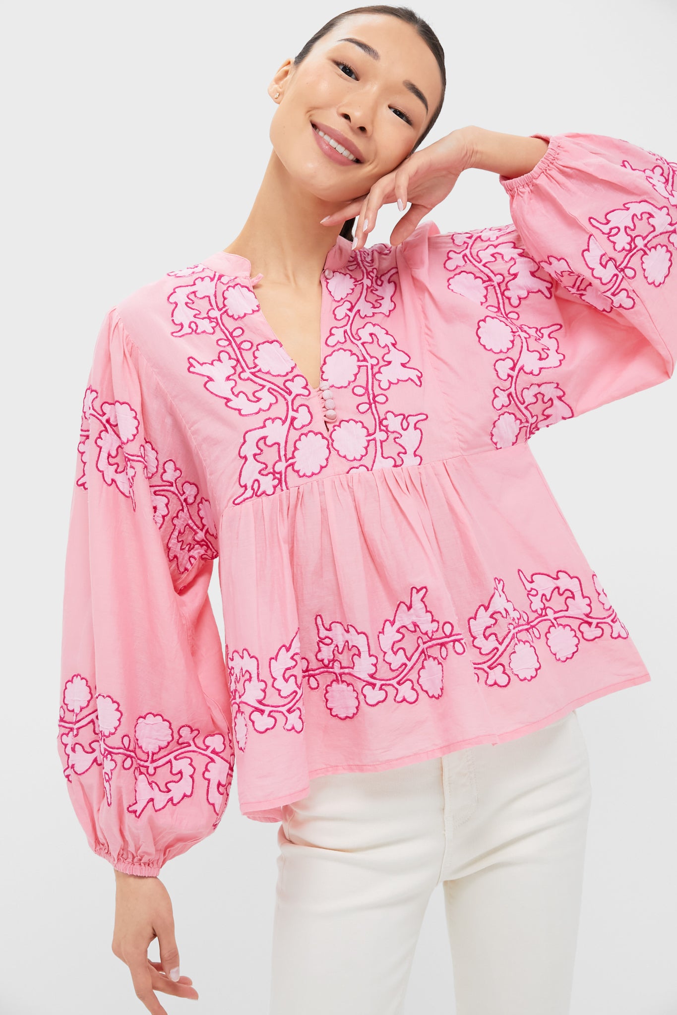 Tangier Pink Mandarin Balloon Top