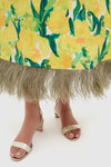Zesty Swing Dress with Feathers