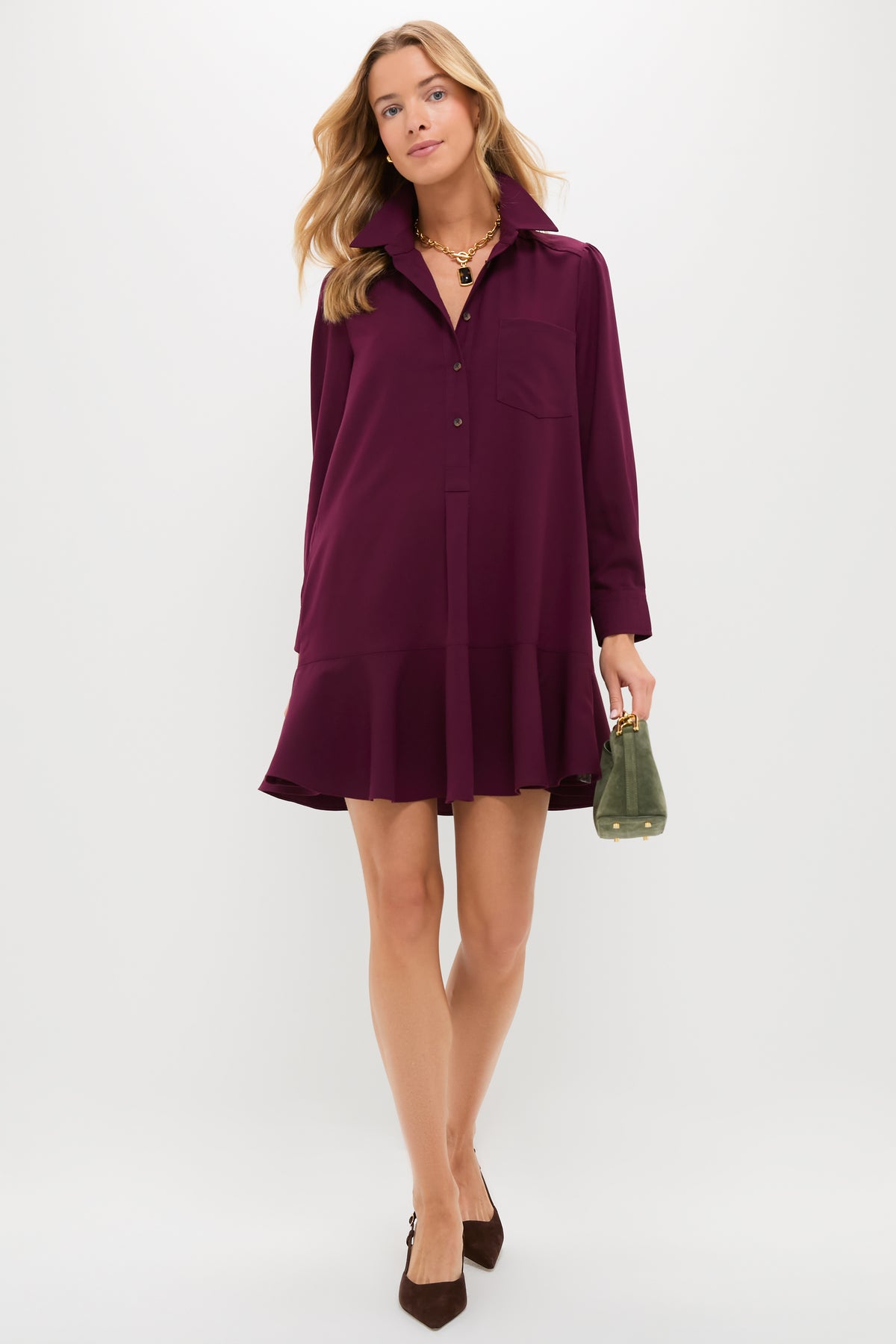 Tuckernuck Winetasting Crepe Callahan Shirt Dress Winetasting / L