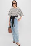Black Stripe French Terry Myers Cropped Tee