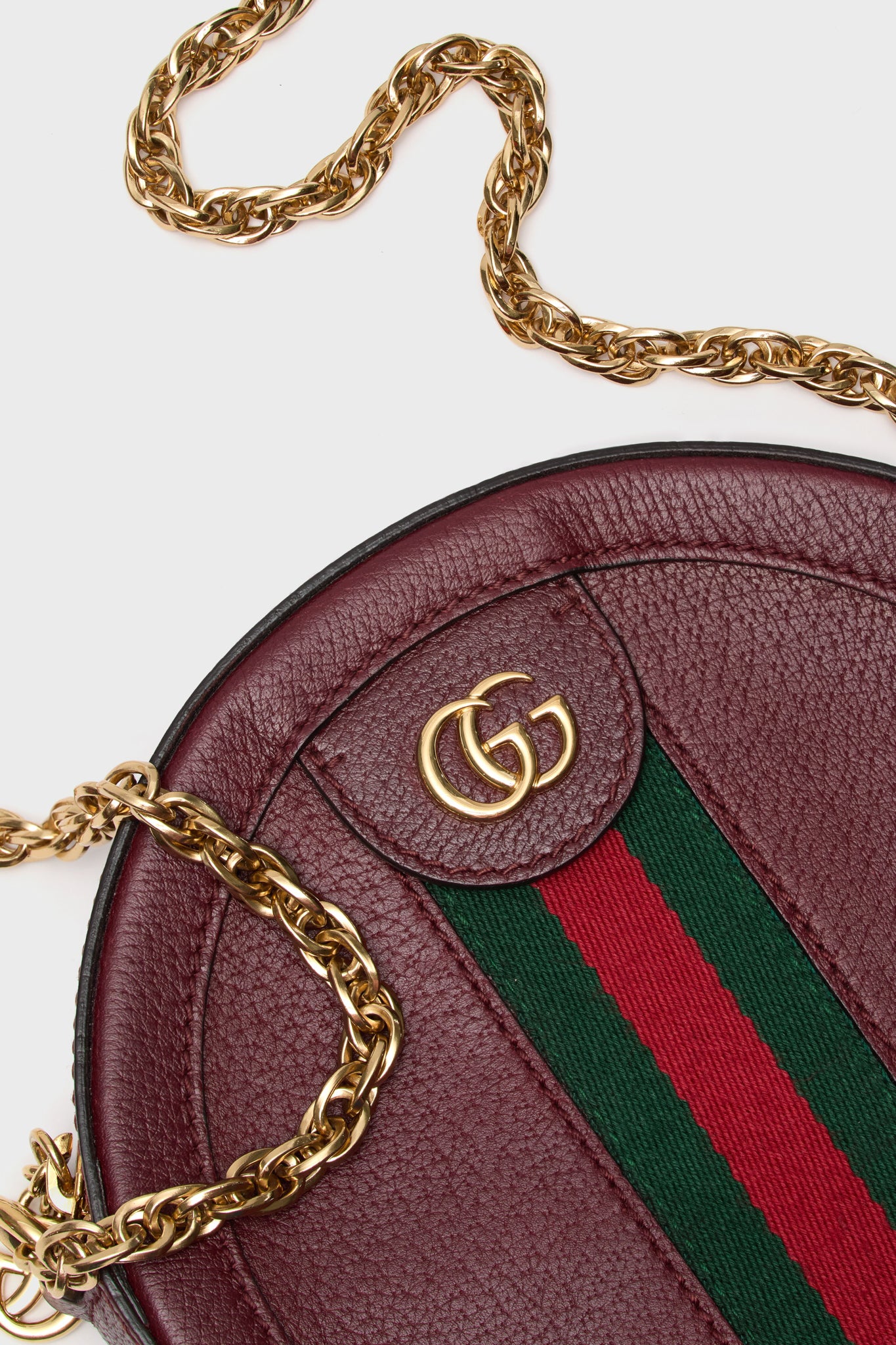 Gucci Red Mini Round Ophidia Leather Crossbody Bag