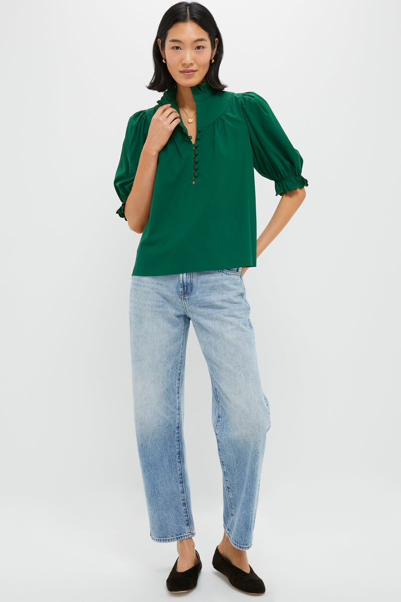 Hunter Green Selena Blouse