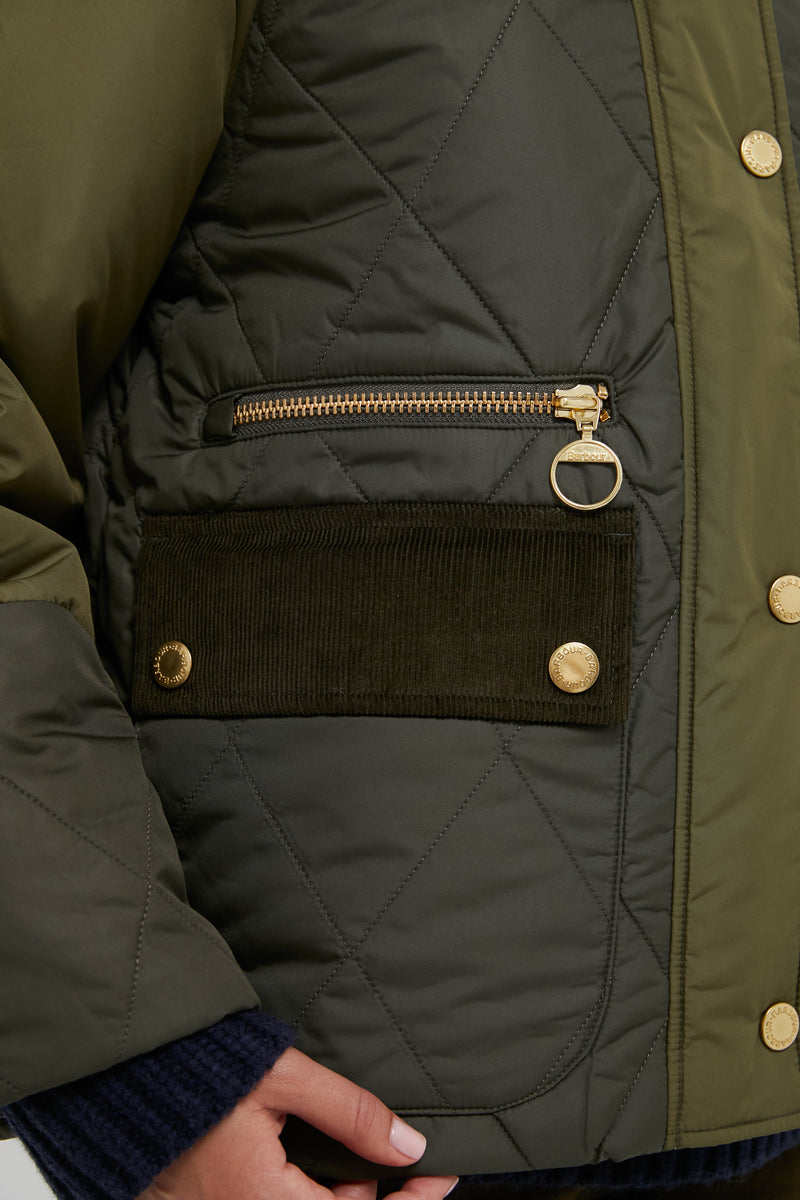 Olive and Dark Moss Martha Quilted Jacket