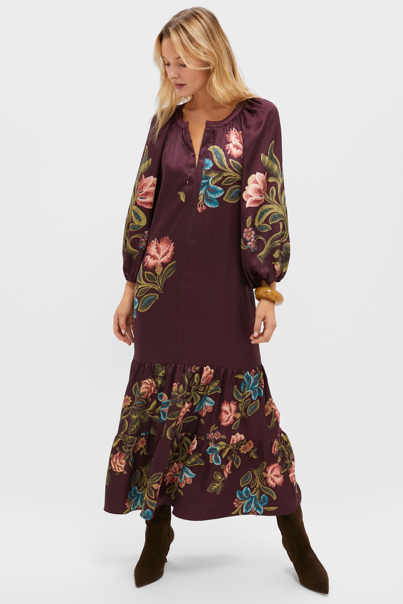 Winetasting Dianthus Jacquard Lyles Dress