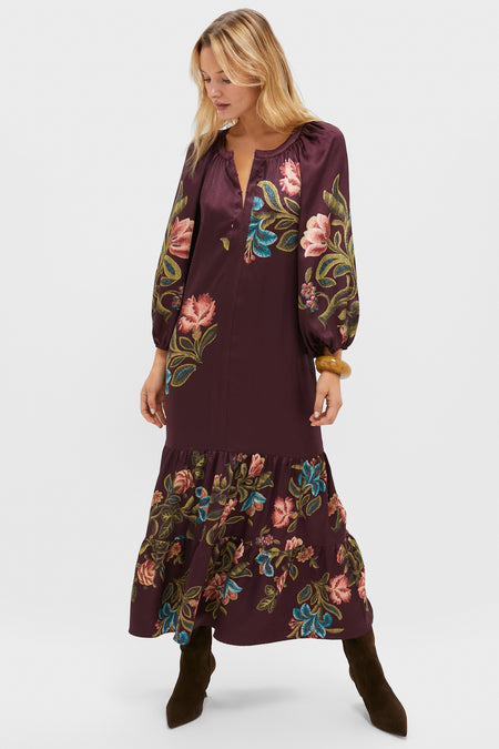 Winetasting Dianthus Jacquard Lyles Dress