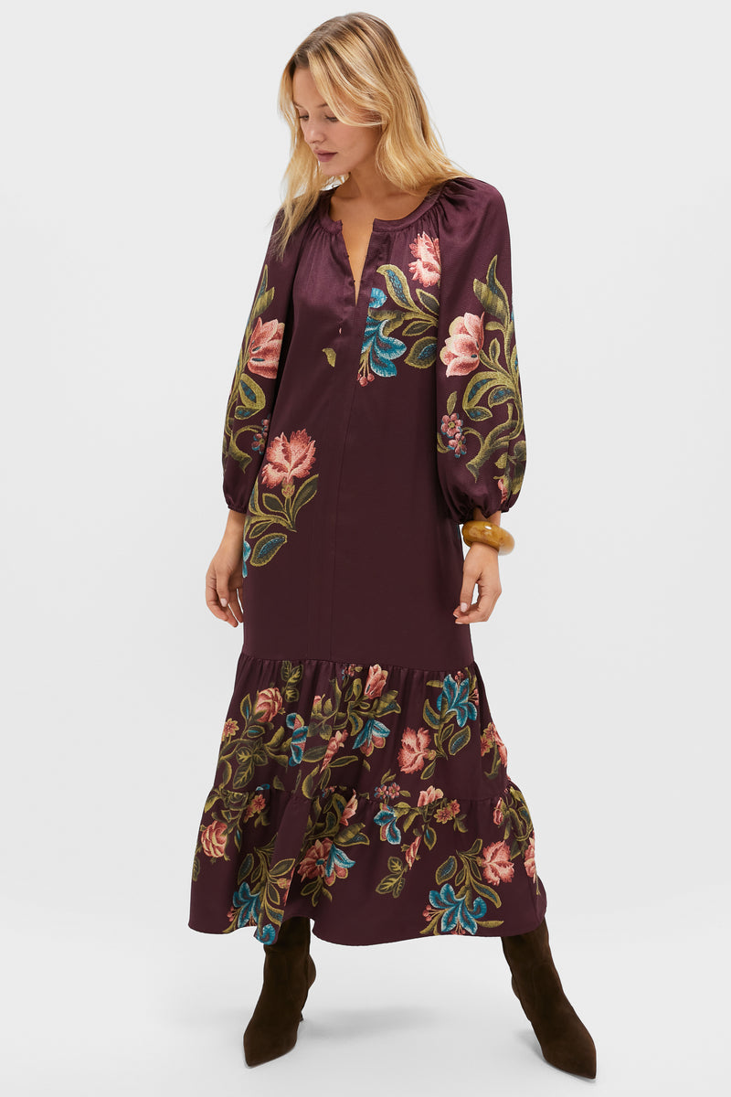 Winetasting Dianthus Jacquard Lyles Dress