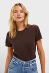 Chocolate Cashmere Silk Katie Tee