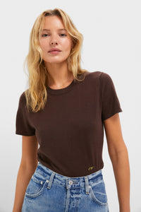 Chocolate Cashmere Silk Blend Katie Tee