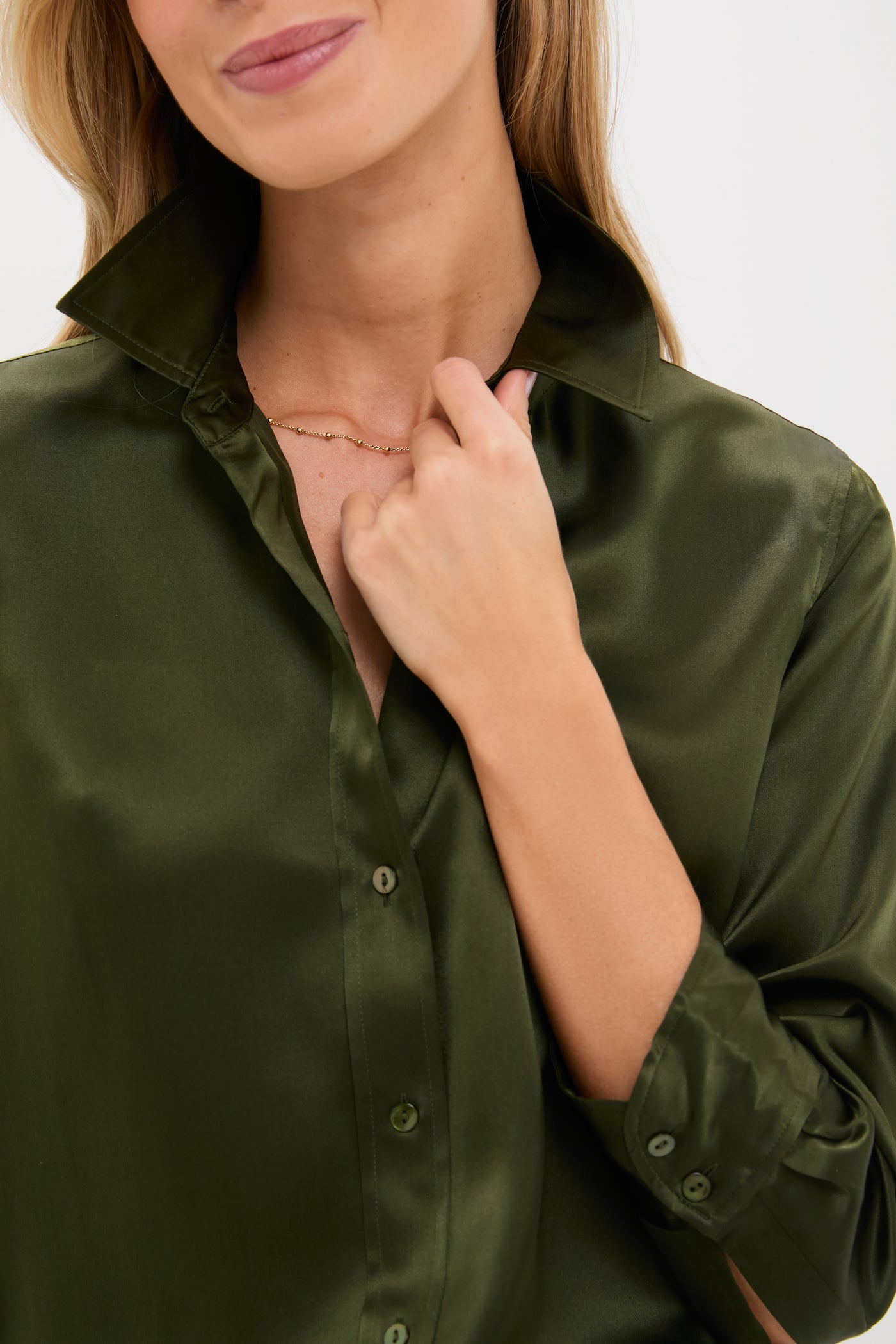 Deep Olive Dani 3/4 Sleeve Blouse