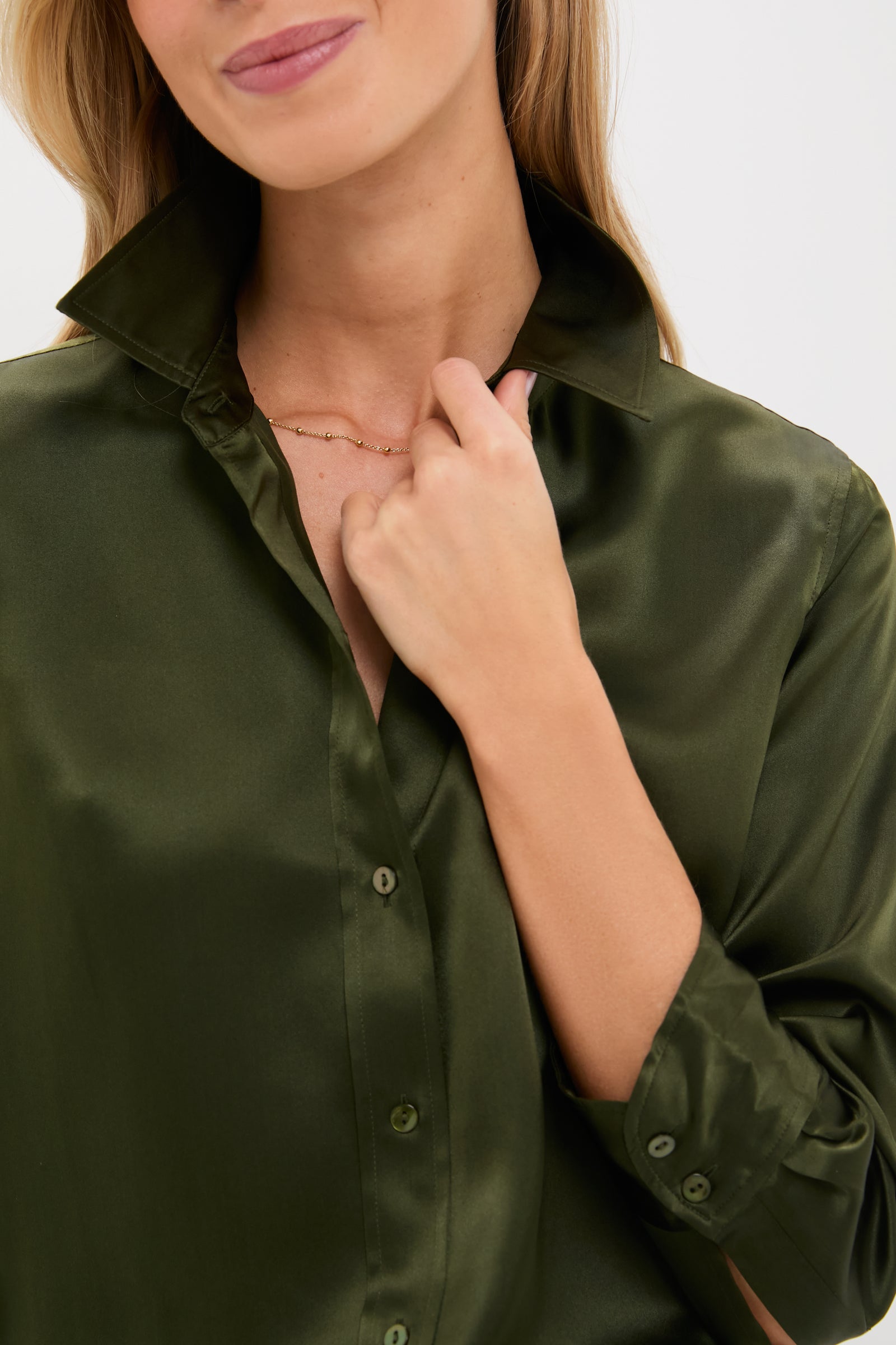 Deep Olive Dani 3/4 Sleeve Blouse