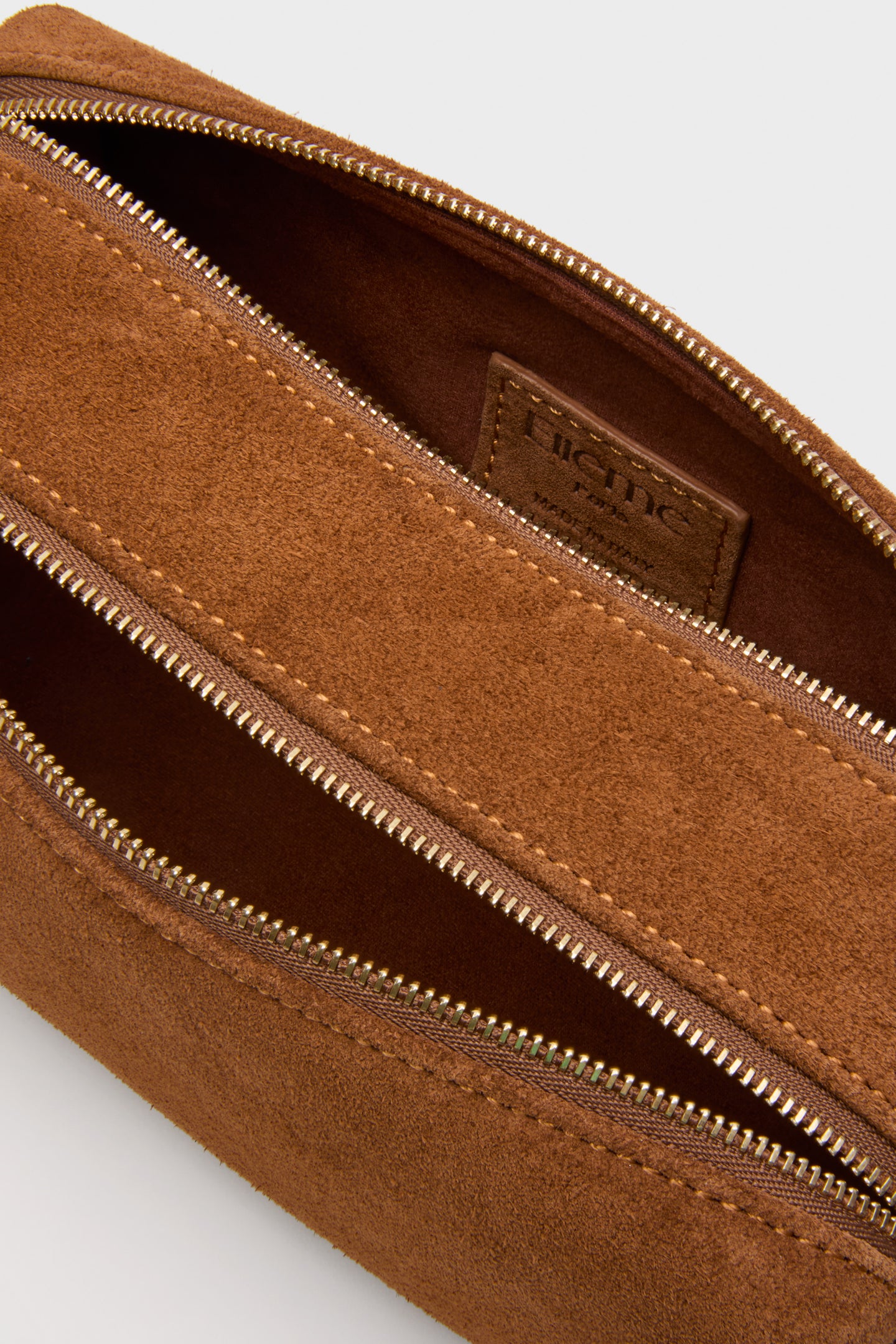 Cognac Suede Mini Trousse