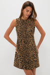 Leopard Brushed Wool Sleeveless Rhoda Dress