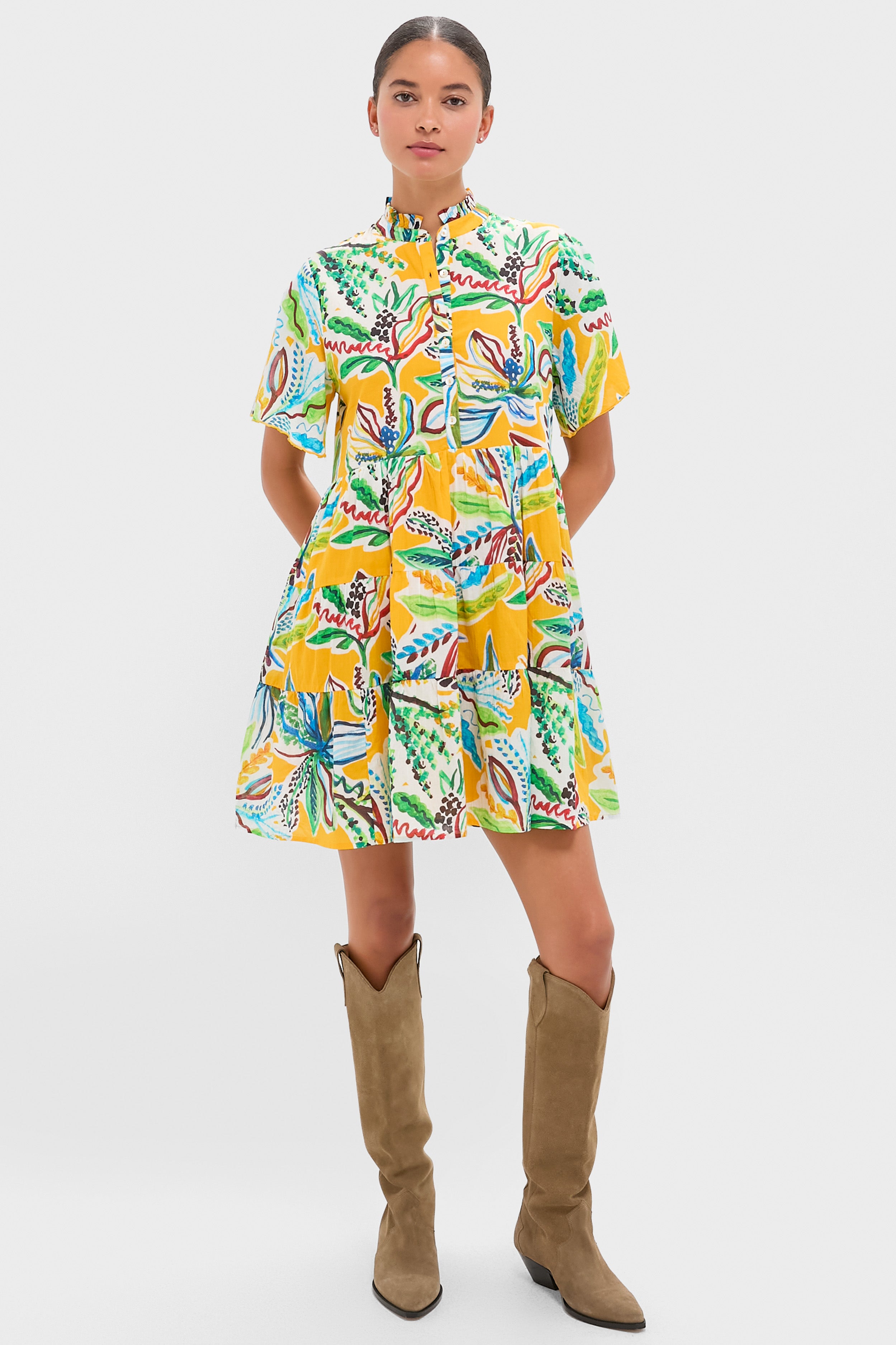 Orange Olinda Vibeka Short Dress | Ro's Garden