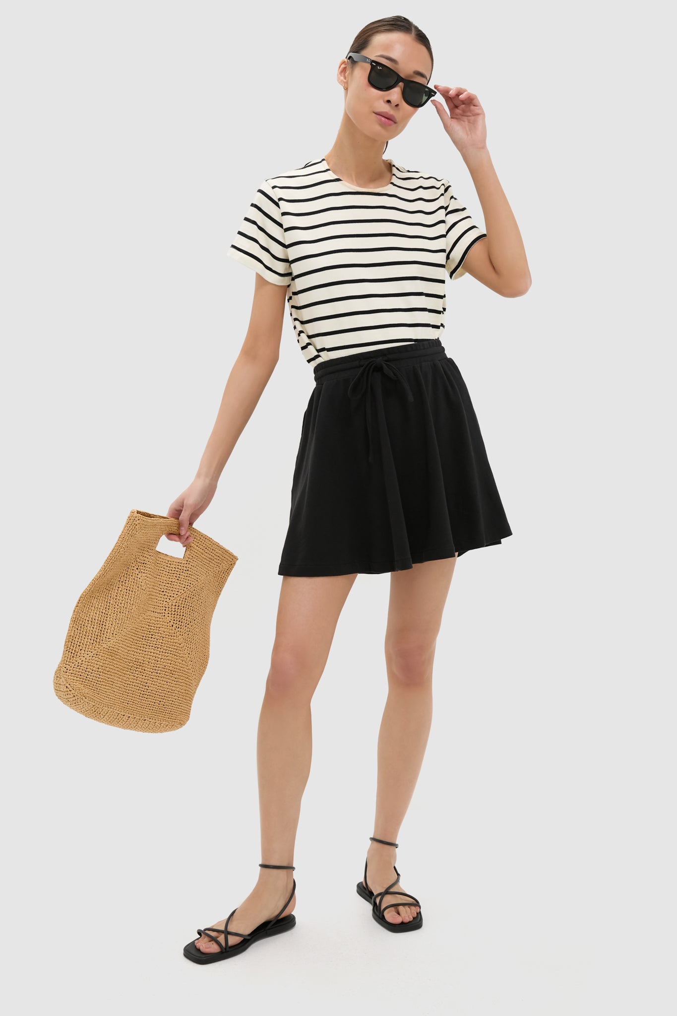 Black Pique Radley Mini Skirt