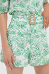 Mint Green Vine Floral Carolina Shorts