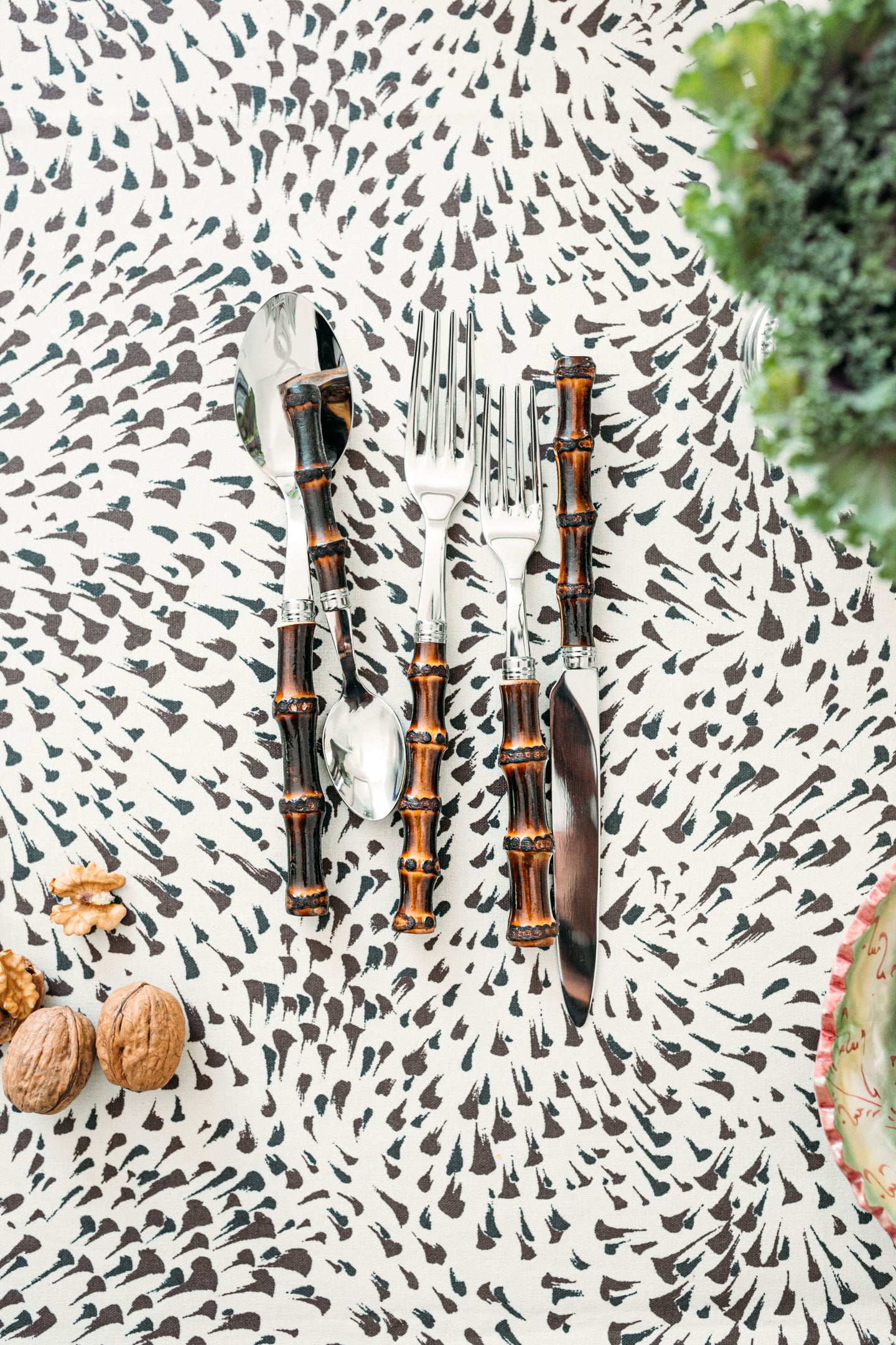 Panda Dark Bamboo 5 Piece Place Setting