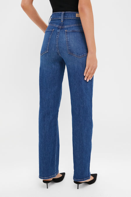 Back view of model wearing Kindred Spirit Mid-High Rise 90's Straight jeans, showcasing a classic, effortless look with high-waist, straight leg, and clean hem.