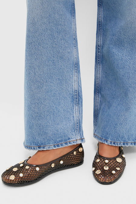 Black Iro Jelly Shell Flats