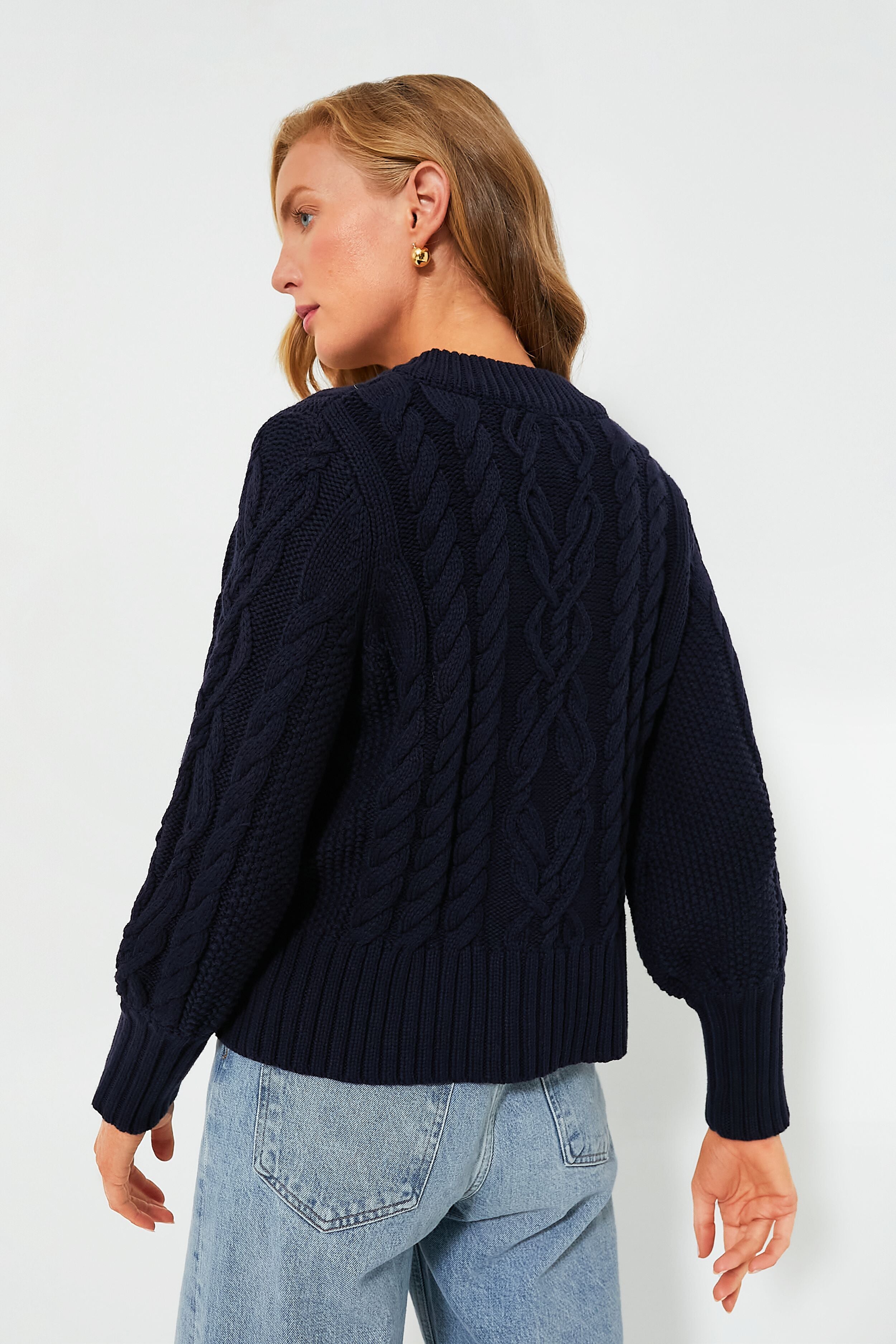 Navy Cotton Colette Cardigan