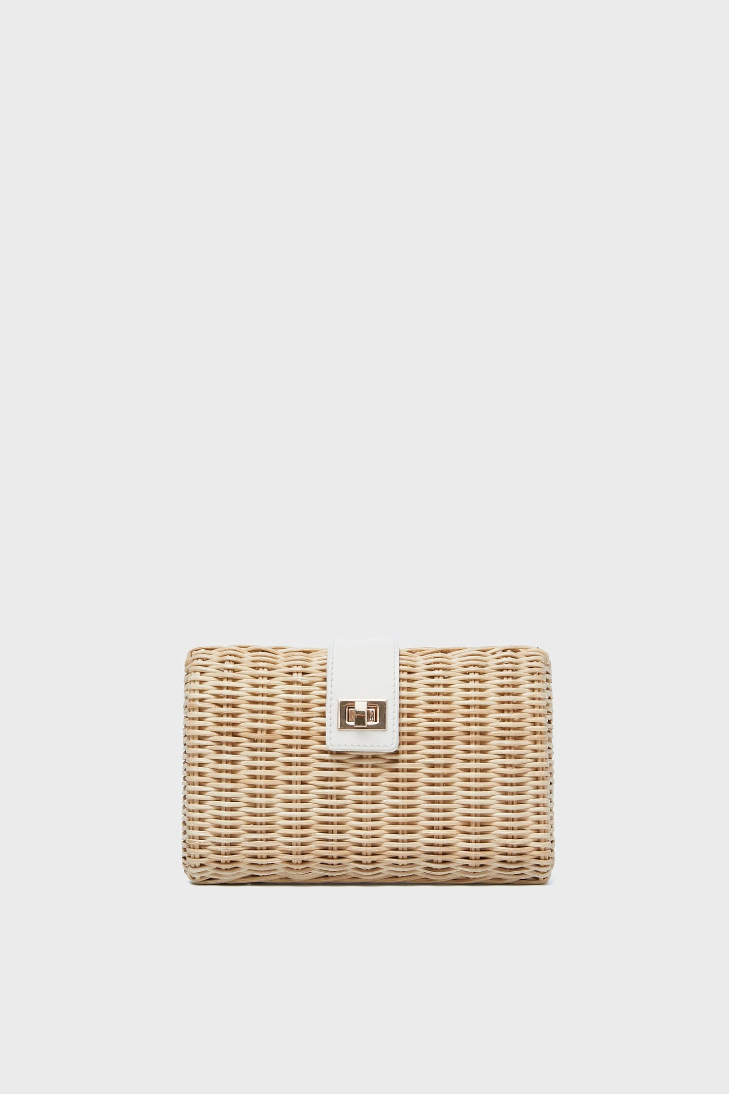 Natural and White Lou Clutch