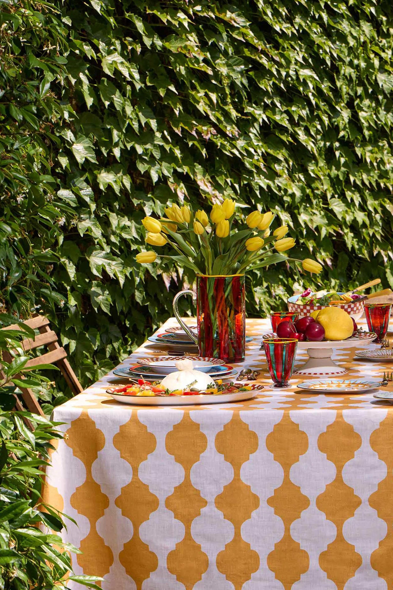 Yellow Plaza Medium Tablecloth (180x120)